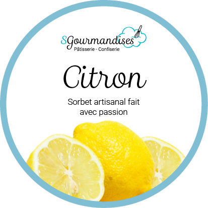 SG-etiquettes-glace-citron étiquette de sorbet Sgourmandises au cassis